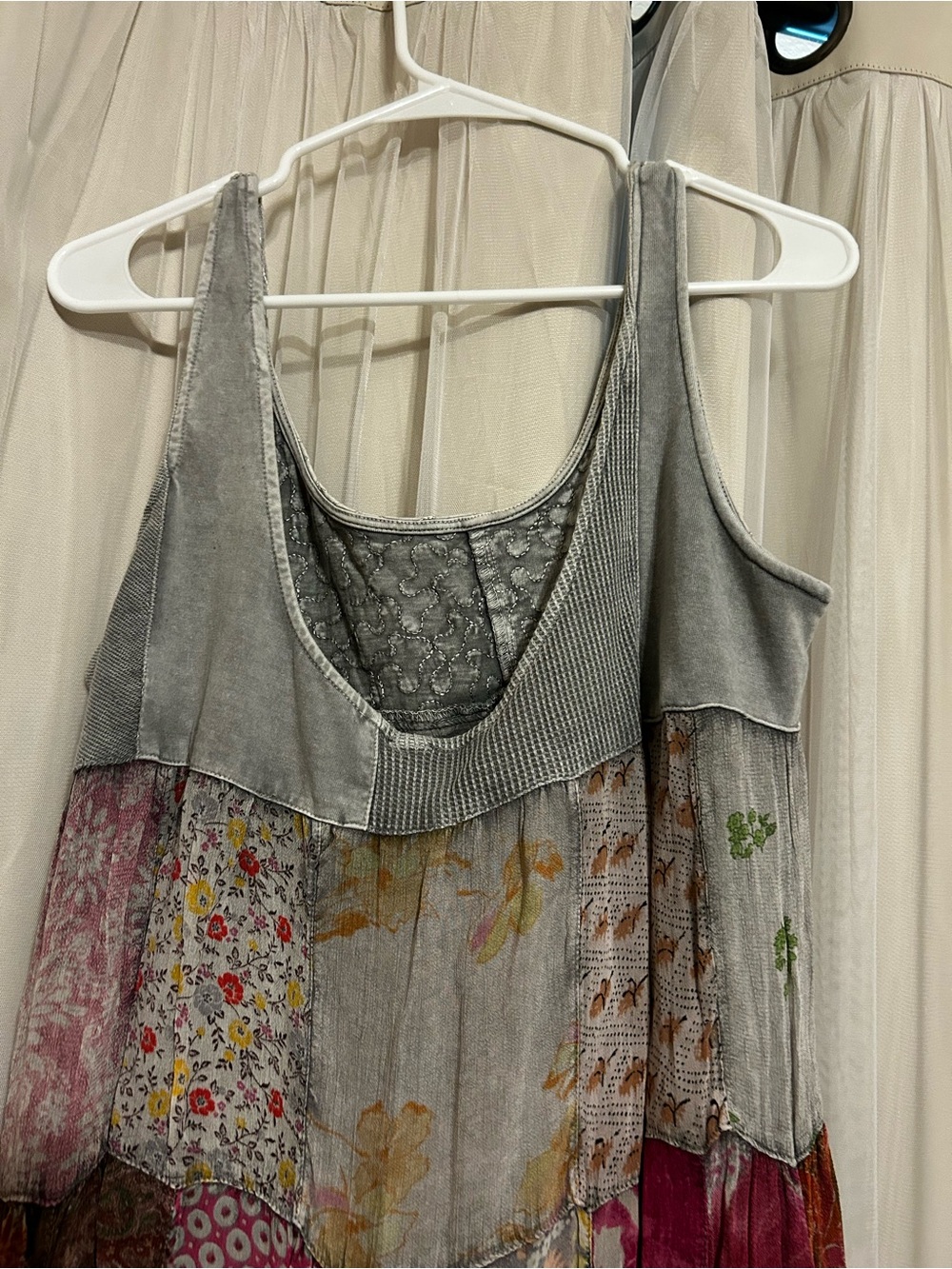 Patchwork Floral Maxi Dress - Multi-Color - Picture 5 of 6
